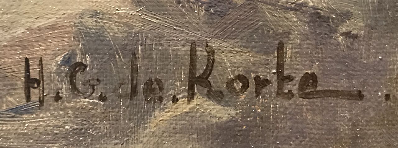 Hennie de Korte signaturen Straatscène in Berlijn