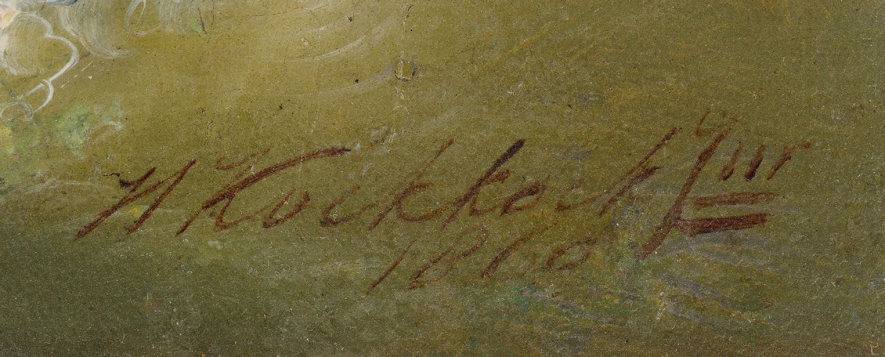 Hermanus Koekkoek jr. signaturen Laverende zeilschepen op ruwe zee