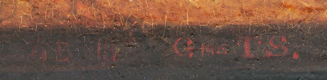 Willem Thans signaturen Slapende vrouw bij kaarslicht