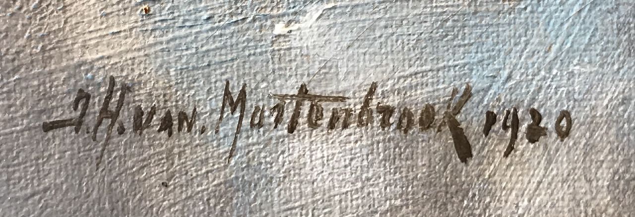 Johan Hendrik van Mastenbroek signaturen Schepen in een rivierhaven in Engeland