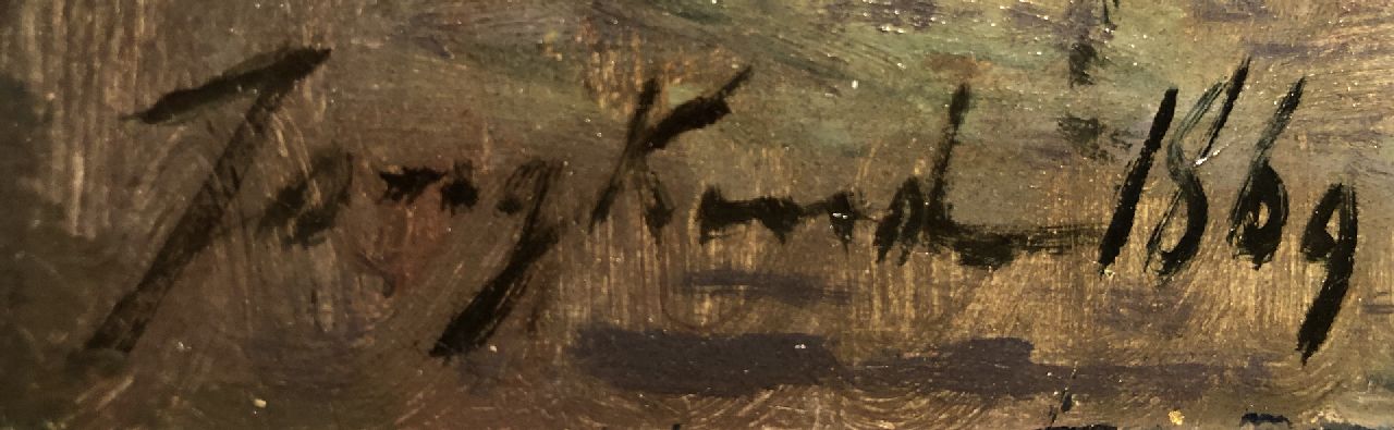 Johan Barthold Jongkind signaturen De Maas in de buurt van Rotterdam