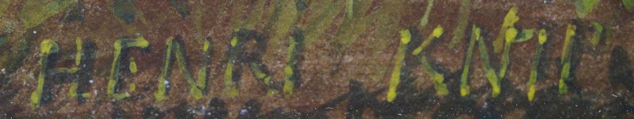 Henri Knip signaturen Gezicht op een stad met snelstromende rivier (mogelijk Zwitserland)