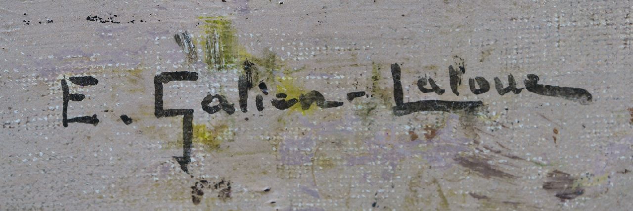 Eugène Galien-Laloue signaturen Herfstlandschap met ganzenhoedster