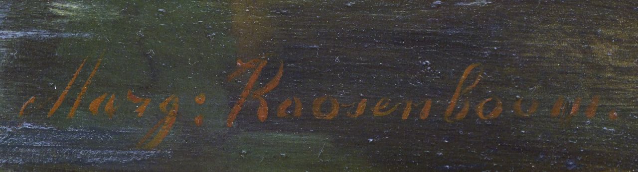 Margaretha Roosenboom signaturen Boeket rozen op de bosgrond
