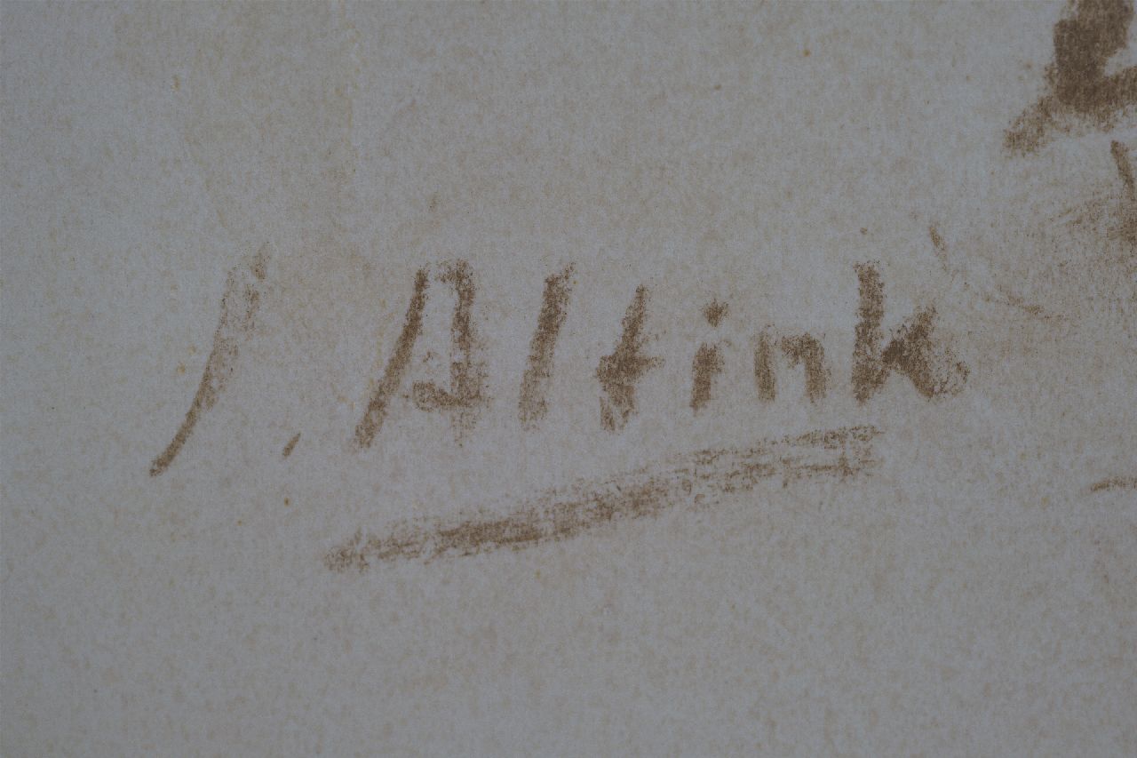 Jan Altink signaturen Zittend naakt op de rug gezien