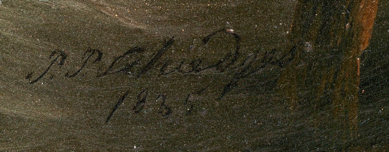 Petrus Paulus Schiedges signaturen Een brik op woelige zee