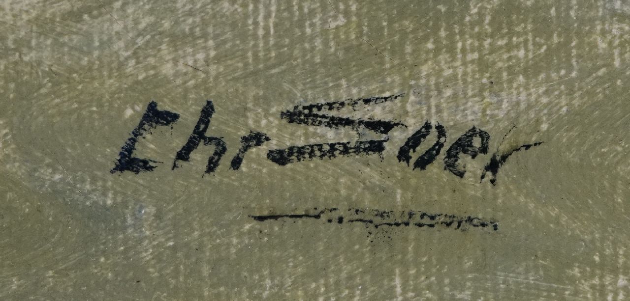 Chris Soer signaturen Zeilende tjalk