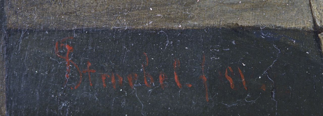 Johannes Anthonie Balthasar Stroebel signaturen Oudhollands binnenhuis met figuren