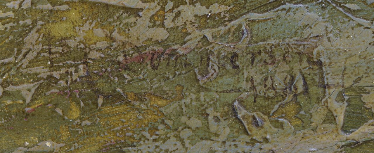 Pieter Cornelis  Dommershuijzen signaturen Schipbreuk van de Engelse bark P. Nicolas - alias De Olieman - voor de kust bij Zandvoort