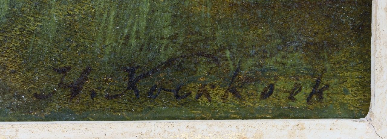 Hermanus Koekkoek signaturen Het opladen van de hooikar bij een boerderij