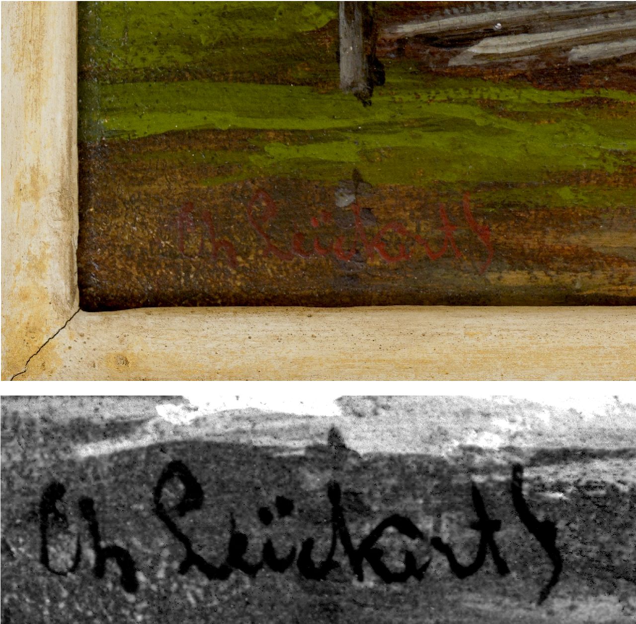Charles Leickert signaturen Bedrijvigheid op de rivier bij zonsondergang