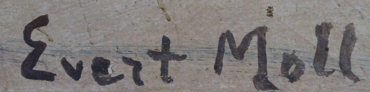 Evert Moll signaturen Gezicht op de Maashaven, Rotterdam