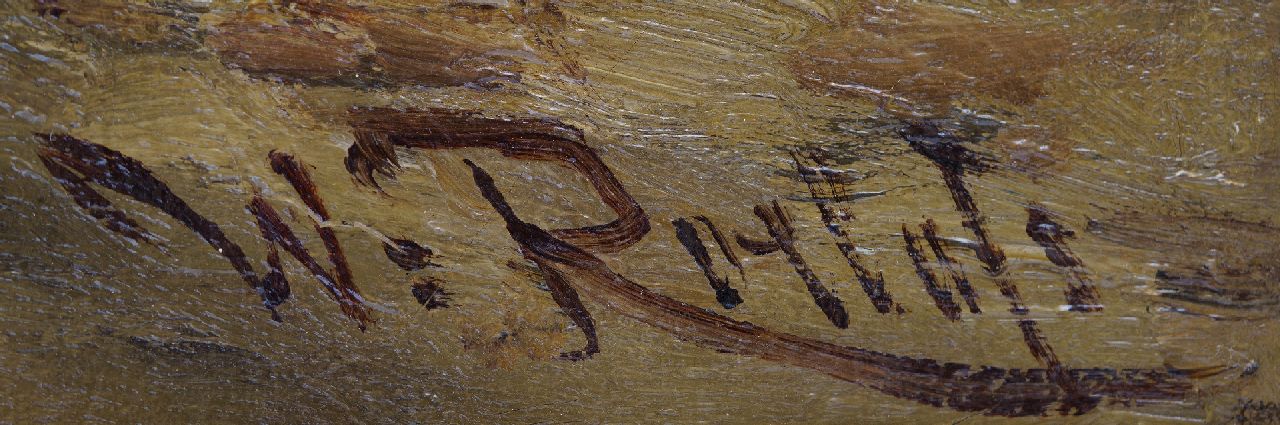 Willem Roelofs signaturen Landschap bij opkomende storm