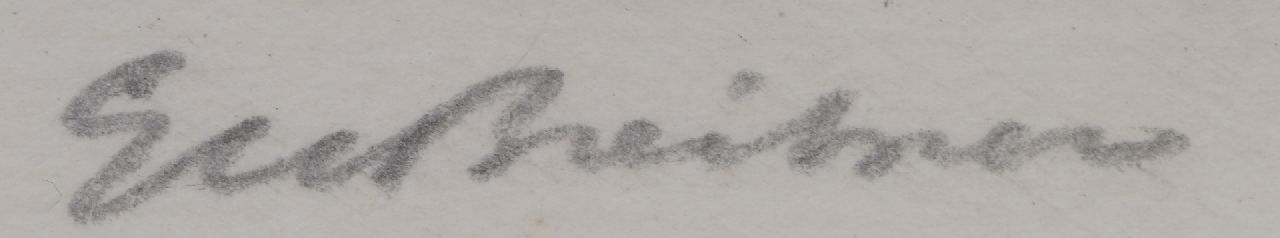 George Hendrik Breitner signaturen Een Amsterdamse gracht in de sneeuw