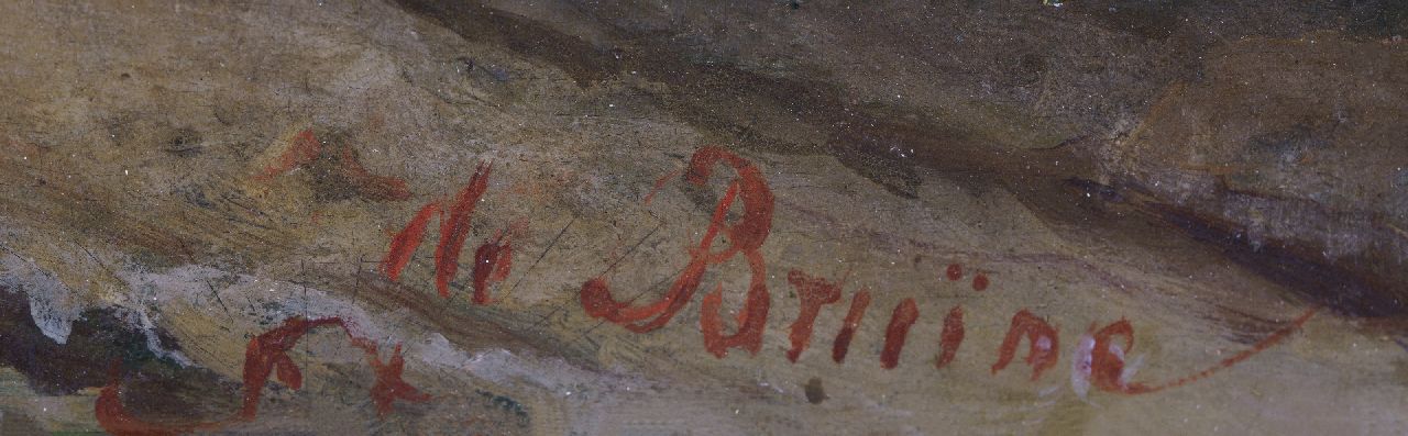 Adrianus Hendrikus de Bruïne signaturen Landvolk op zonnige landweg