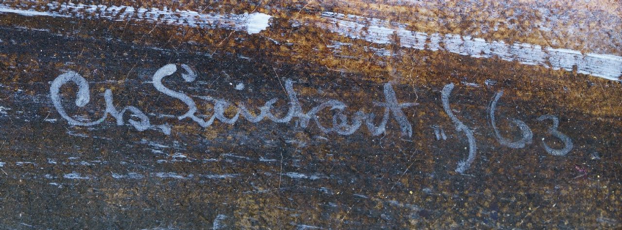 Charles Leickert signaturen IJsgezicht met houtsprokkelaars