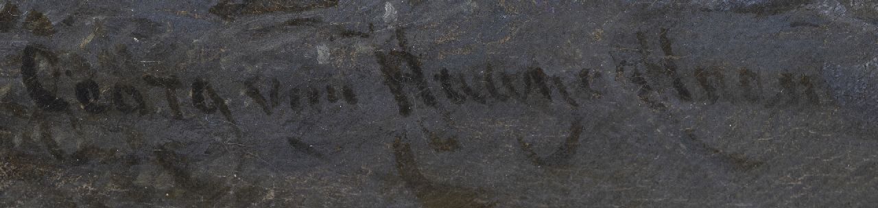 Gillis Haanen signaturen Avondlijk ijsvermaak bij een koek-en-zopie