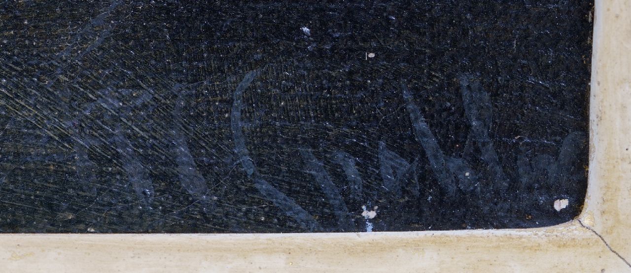 Jacob Jan Coenraad Spohler signaturen Schaatsers op het ijs bij opkomende sneeuwstorm