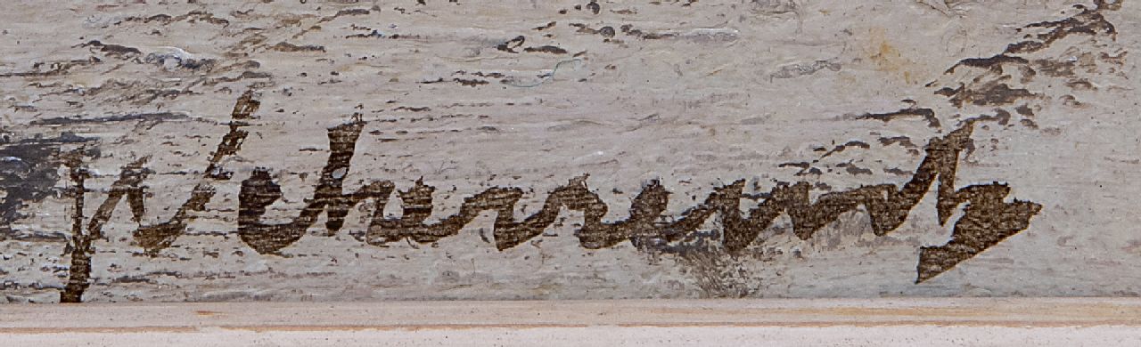 Johan Frederik Cornelis Scherrewitz signaturen Bomschuiten op het strand