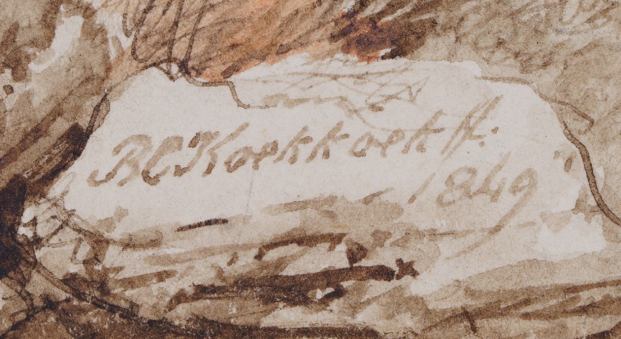 Barend Cornelis Koekkoek signaturen Gezicht op de Rijn bij Kleef
