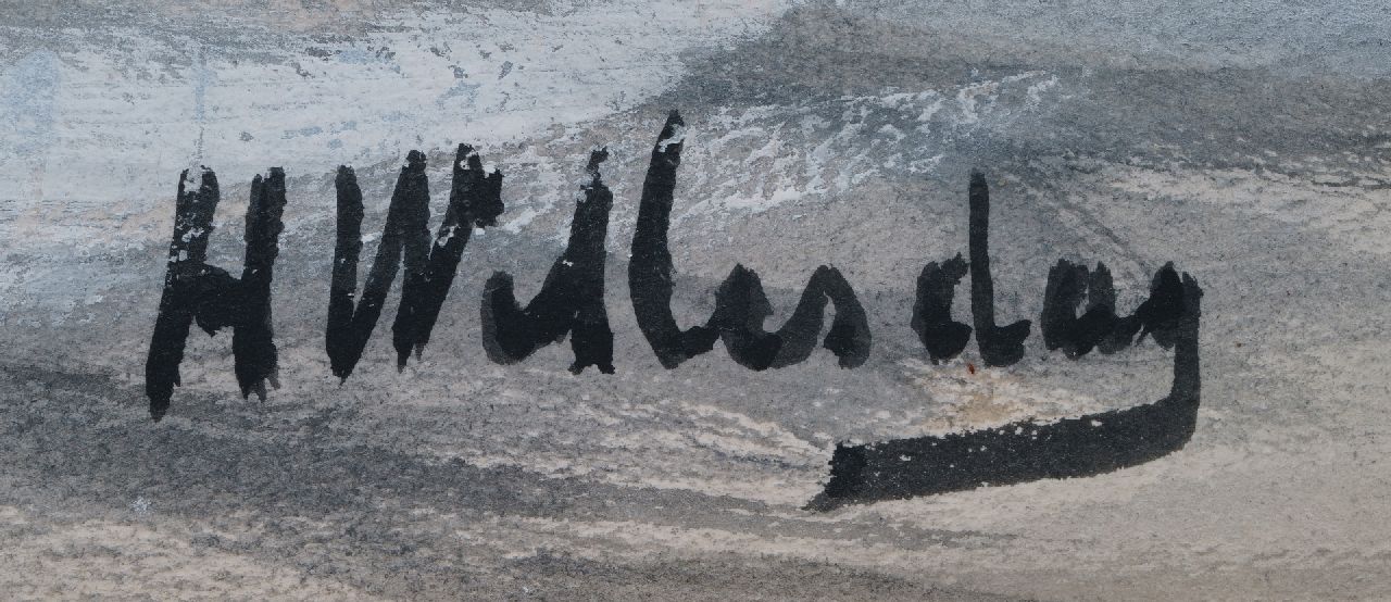 Hendrik Willem Mesdag signaturen Binnenvallende bommen, Scheveningen