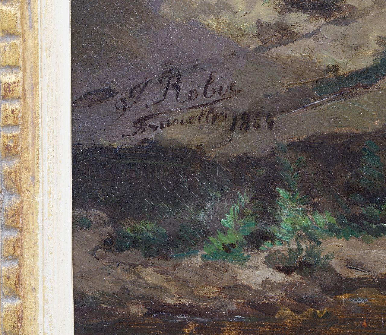 Jean-Baptiste Robie signaturen Bloemstilleven met rozen, bloeiende takken en frambozen