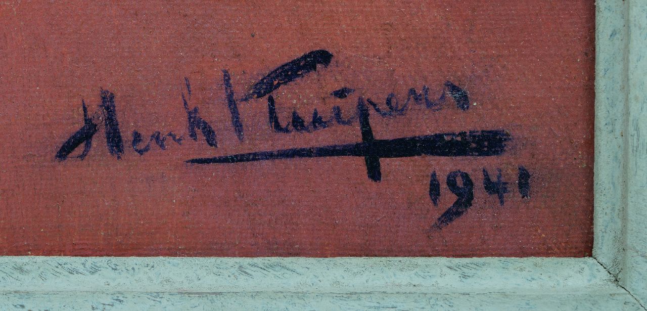 Henk Kuipers signaturen Stilleven met vaatwerk en citroen