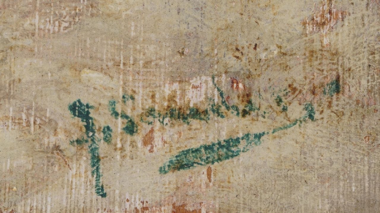 Johann Jungblut signaturen Figuren in een besneeuwd bos (pendant van zomer)