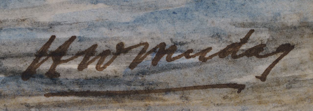 Hendrik Willem Mesdag signaturen Terugkeer van de Scheveningse vissersvloot, voorop de SCH-9