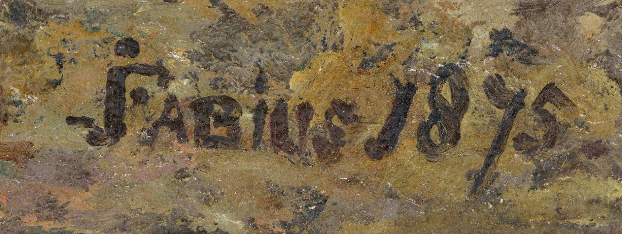 Jan Fabius signaturen Gezicht op de Achterweg te Heemstede met de nieuwe pastorie en de Oude Kerk