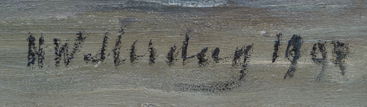 Hendrik Willem Mesdag signaturen Bomschuiten aan de kust
