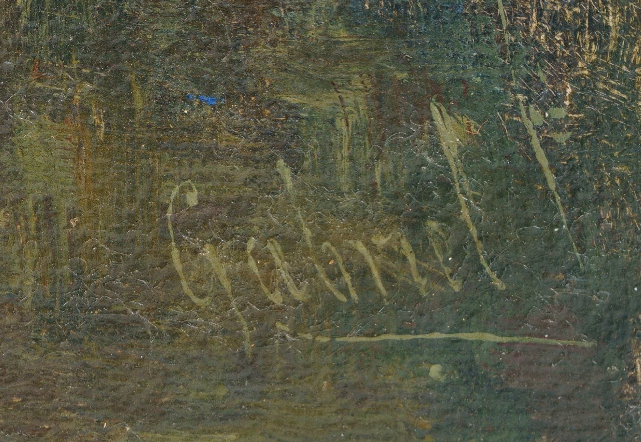 Constan Gabriel signaturen Vroege ochtend in de polder bij Kortenhoef