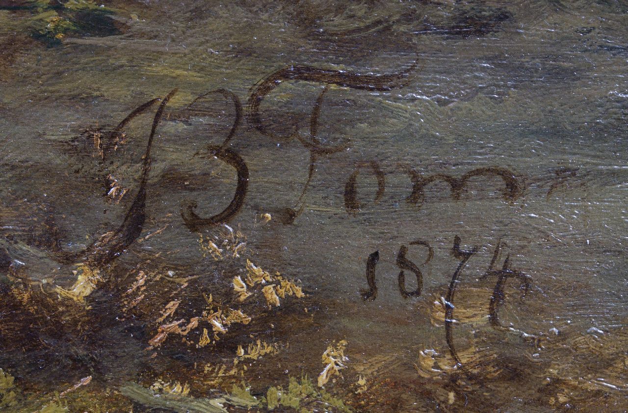 Jan Bedijs Tom signaturen Koeien langs een rivier, mogelijk de Rijn in Gelderland