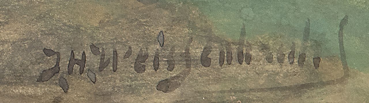 Jan Hendrik Weissenbruch signaturen Vissersvrouw in de duinen