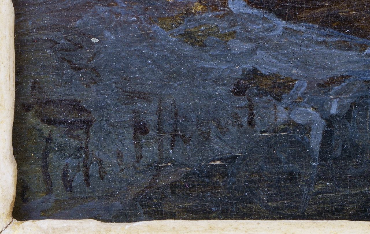 Andreas Schelfhout signaturen Riviervallei met watermolen