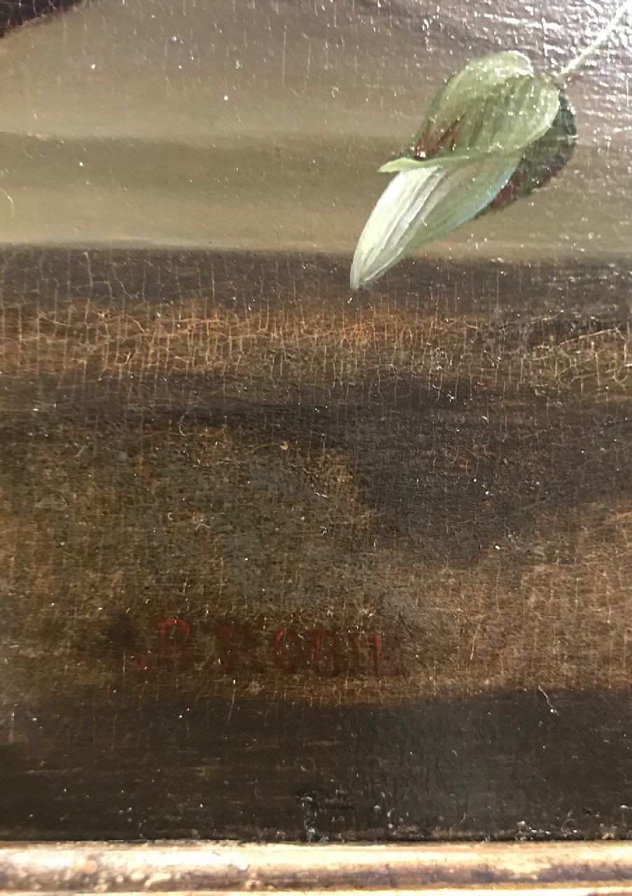 Jean-Baptiste Robie signaturen Pronkstilleven op marmeren plint