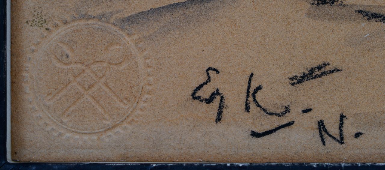 Edzard Koning signaturen Veluwse boerenkinderen onder een paraplu