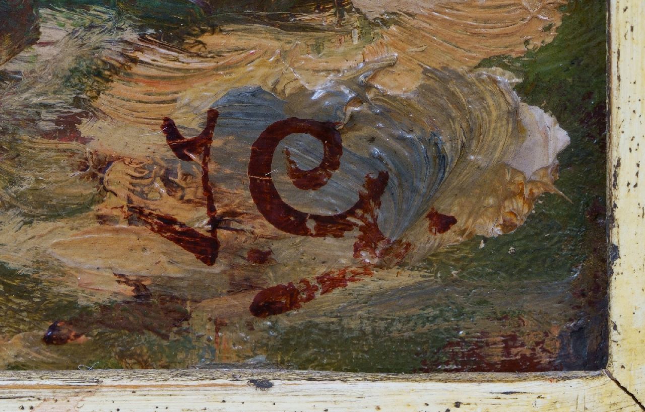 Jacob Hendrik Geerlings signaturen Paard en wagen op een landweg