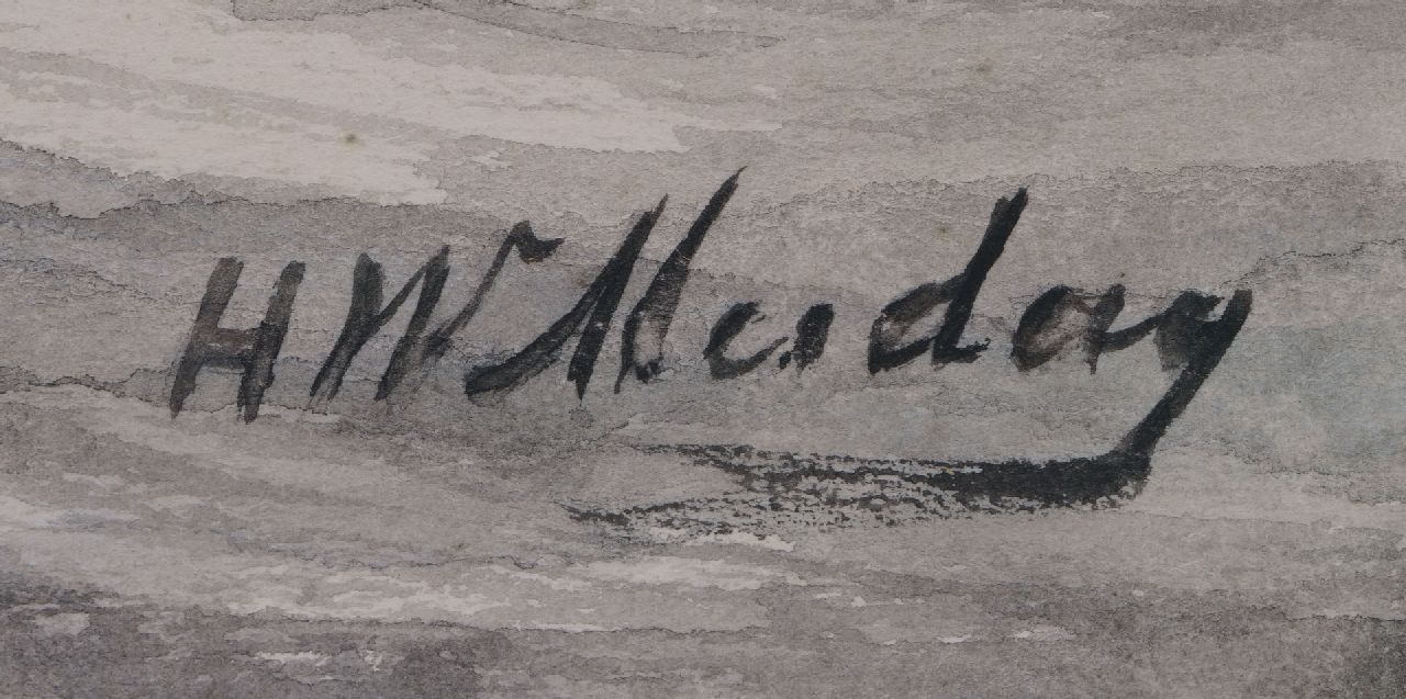 Hendrik Willem Mesdag signaturen Vissersboten op open zee