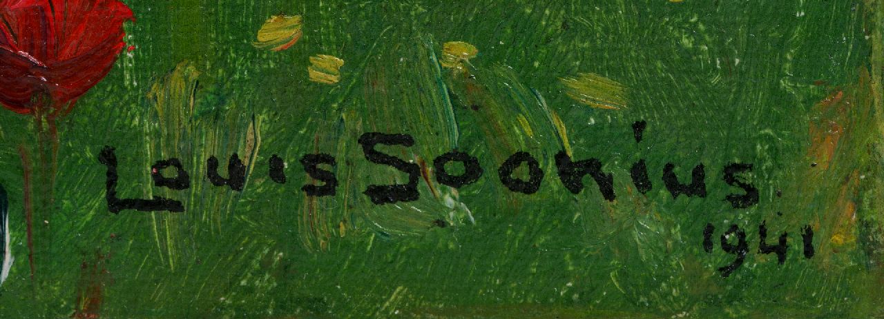 Louis Soonius signaturen Bollenveldjes bij een vijver