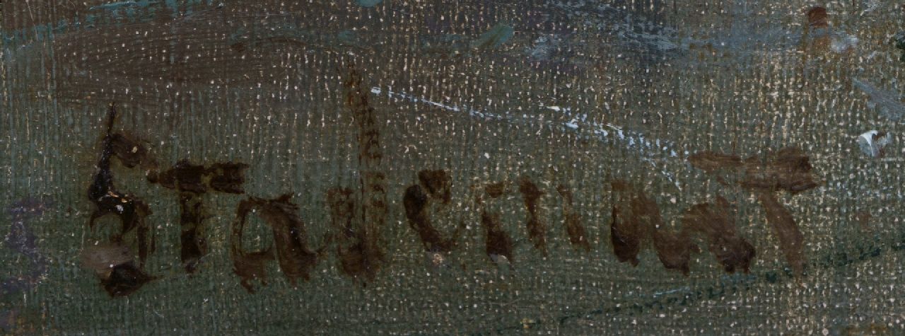 Adolf Stademann signaturen IJspret op bevroren waterpartij