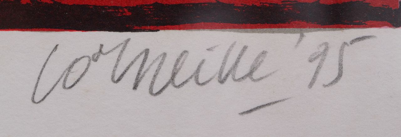 Corneille signaturen Vrouw, kat en vogels