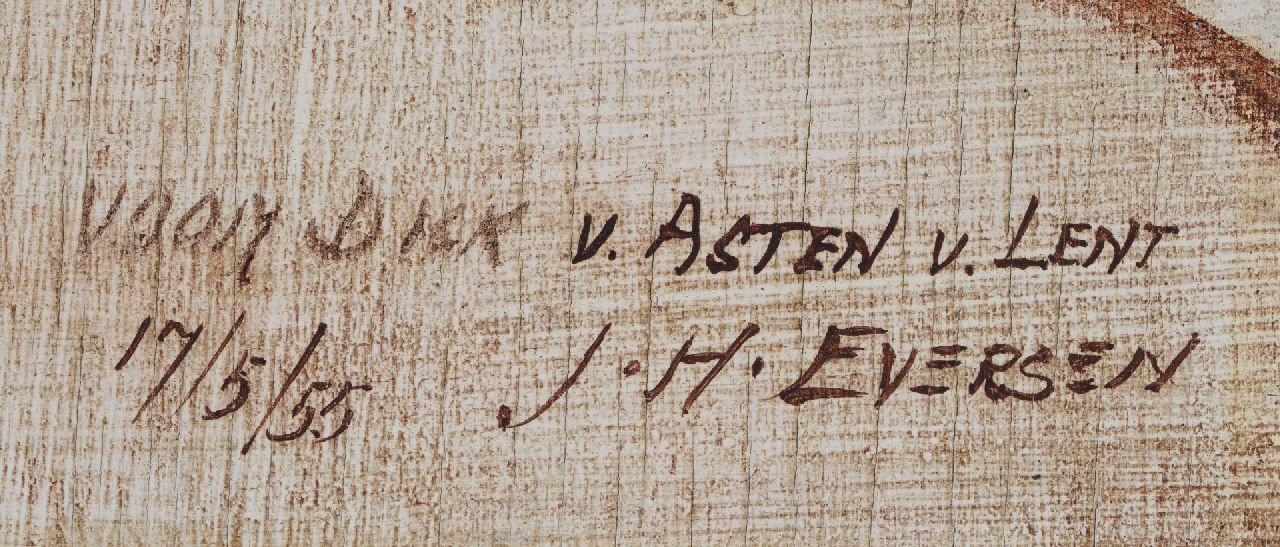 Jan Eversen signaturen Portret van een teckel