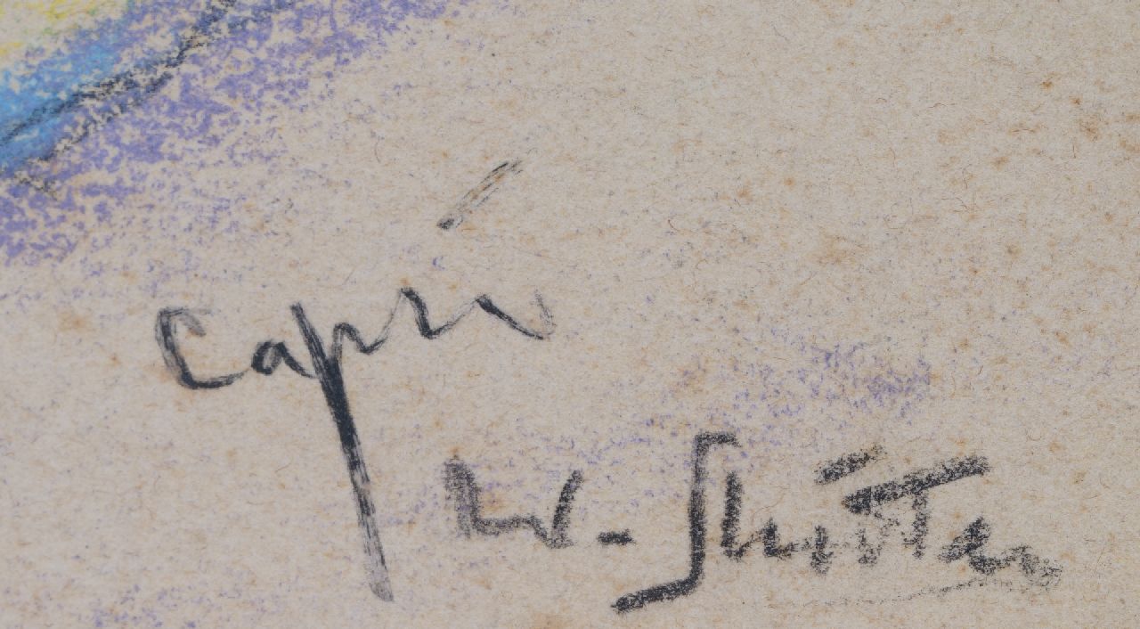 Willy Sluiter signaturen Landschap op Capri