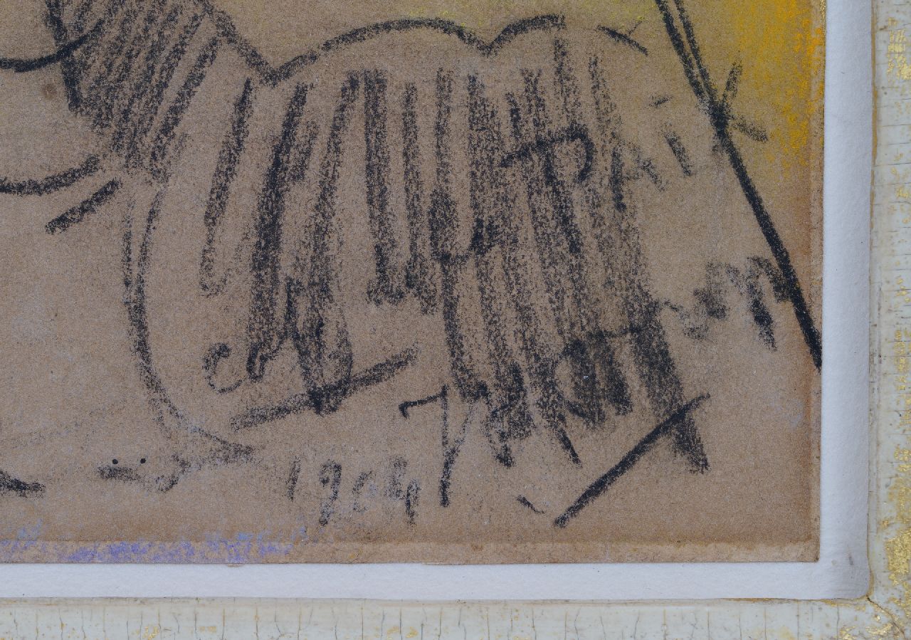Jan Toorop signaturen Elegant gezelschap in Café de la Paix, Parijs