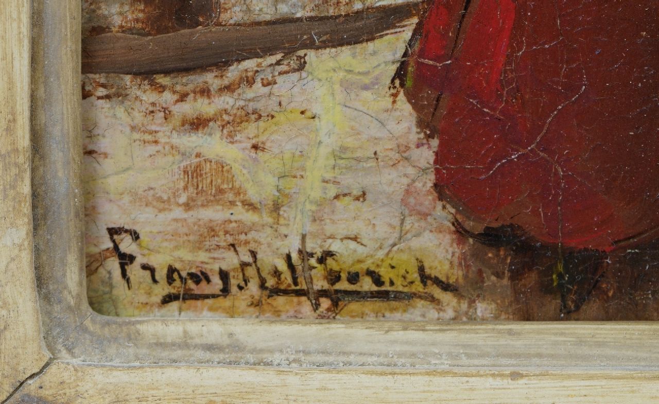 Frans Helfferrich signaturen Winkelen bij avond, Den Haag