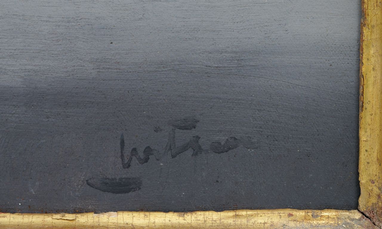 Willem Witsen signaturen Stilleven met fruit en vaas met bloemen