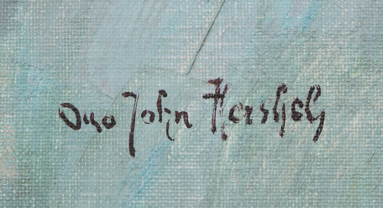 Otto  Herschel signaturen Meisje in Japanse kimono