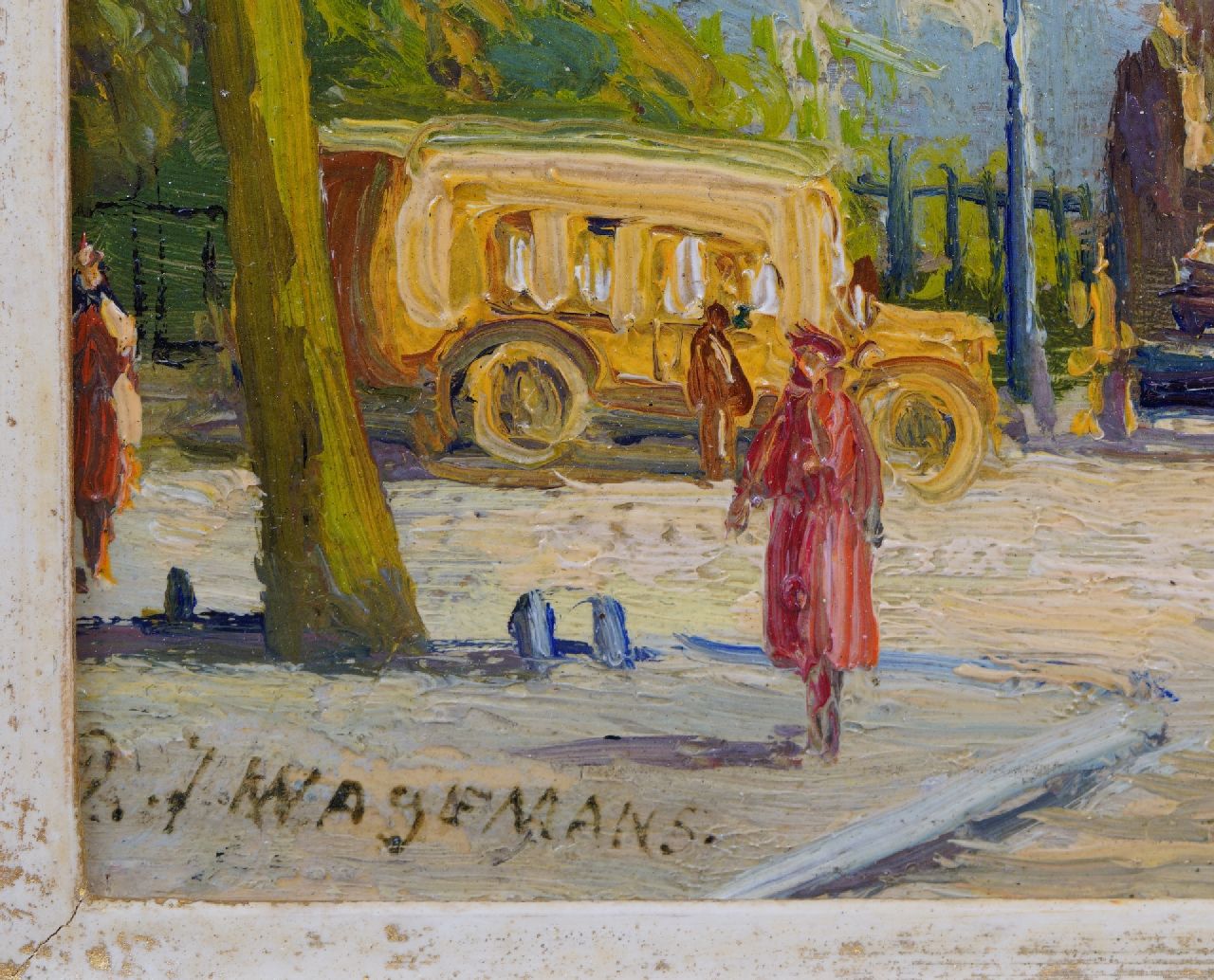 Piet Wagemans signaturen Gezicht op het Vredespaleis in Den Haag