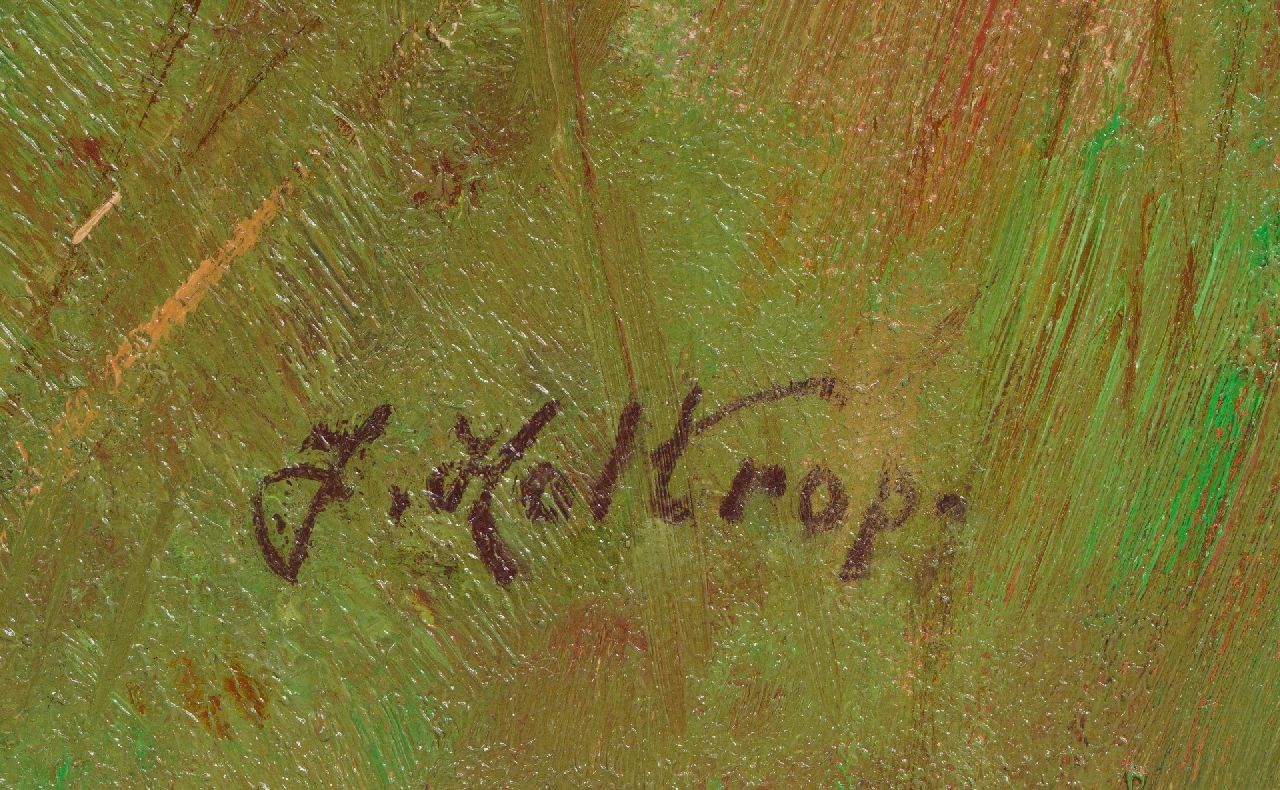 Jan Holtrup signaturen Heuvellandschap met hooiwagen